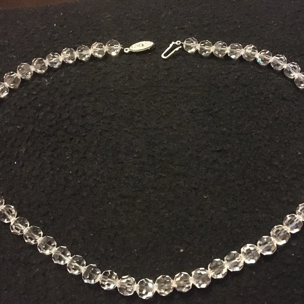 Art Deco, Faceted Crystal Beads Necklace